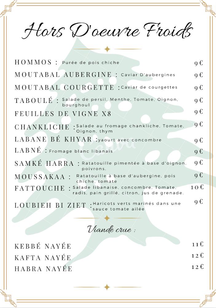 Kfifen Cœur du Liban - Menu Image 3